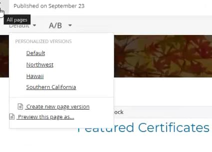 Image of A/B testing on the website I owned